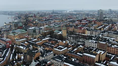 Drone-view-in-Stockholm,-Sweden