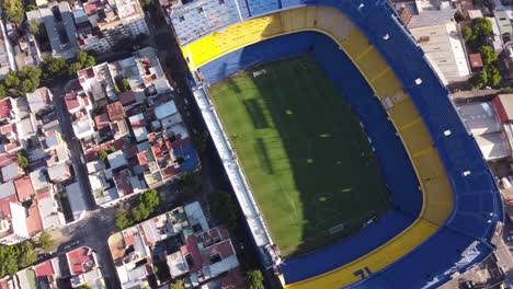 orbit shot of bombonera stadium of boca juniors in buenos aires, argentina