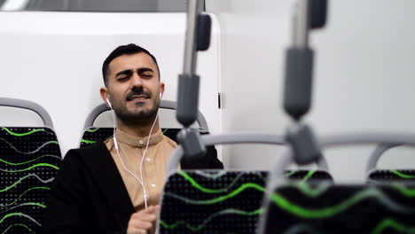 man on public transport