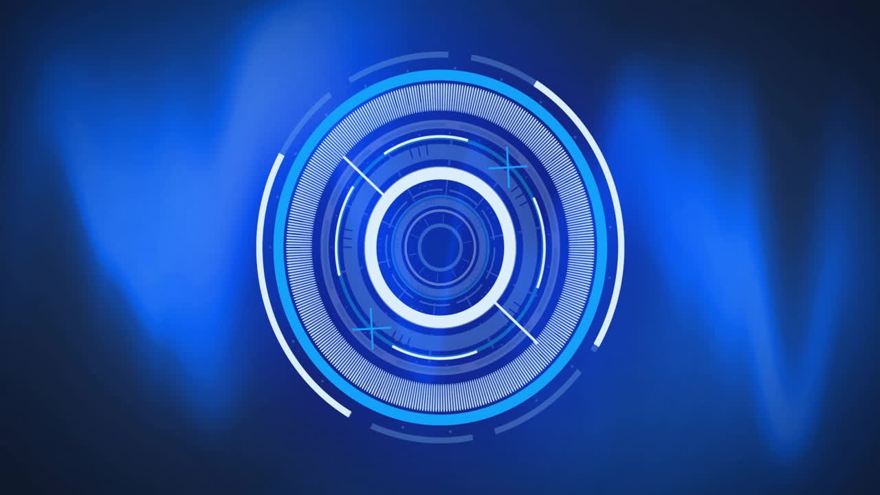 animación de escaneo de alcance sobre rastros de luz azul sobre fondo negro