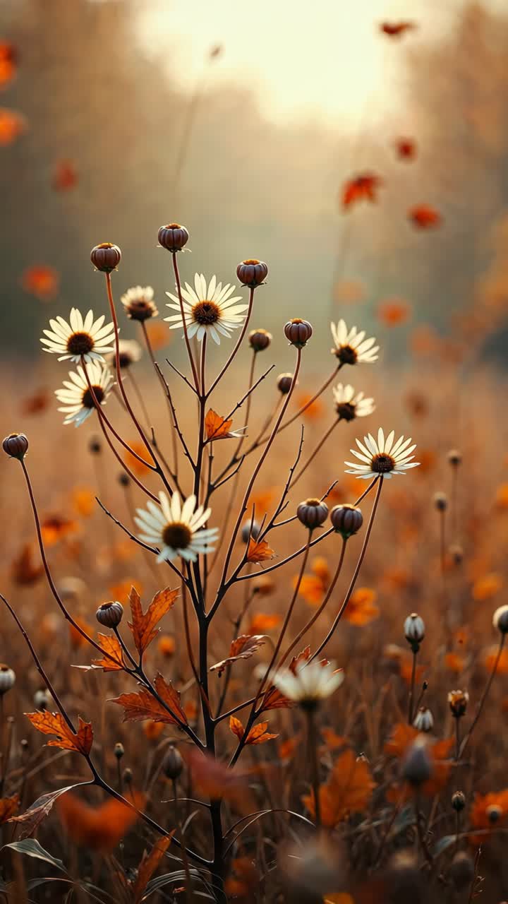 Autumn Flowers in a Field