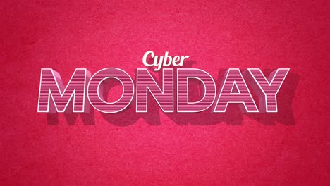 Texto-Retro-Del-Cyber-Monday-Al-Estilo-De-Los-Años-80-Sobre-Una-Textura-Grunge-Roja