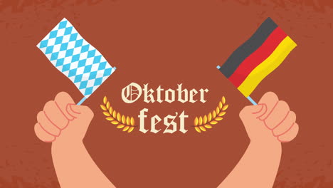 oktoberfest celebration with german flags