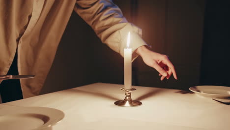 setting a table with candles