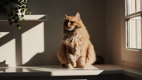 orange cat in sunlight