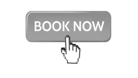 book now button with pointing hand 4k