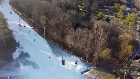 4k aerial drone small ski slope upstate new york