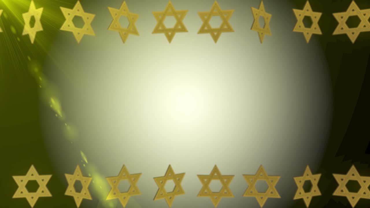 골드 데이비드 스타 기호 입자 루프 애니메이션 배경