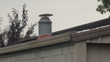 Heavy-Rain-On-Solar-Panels-On-Top-Of-Shed-Garage-Australia-Victoria-Gippsland-Maffra-Thunderstorm-Grey-Sky