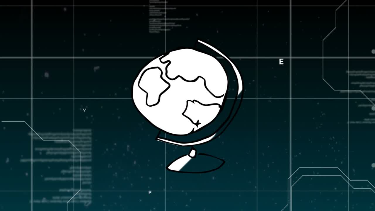 Animation of globe over data processing
