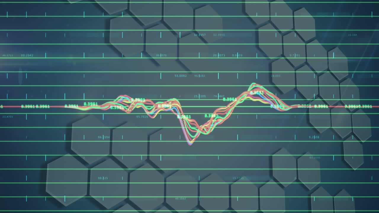 회색 배경에 대한 통계 및 데이터 처리의 애니메이션