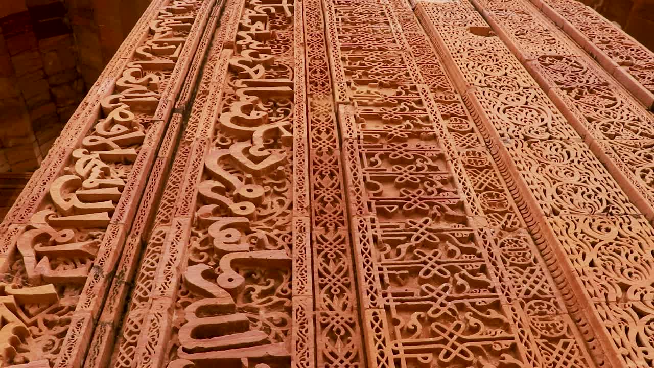 ancient grand mosque called Adhai Din Ka Jhonpra vintage wall art from unique angle video is taken at Adhai Din Ka Jhonpra at ajmer rajasthan india on Aug 19 2023