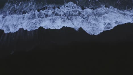 atlantic waves on black sand beach of reynisfjara in iceland