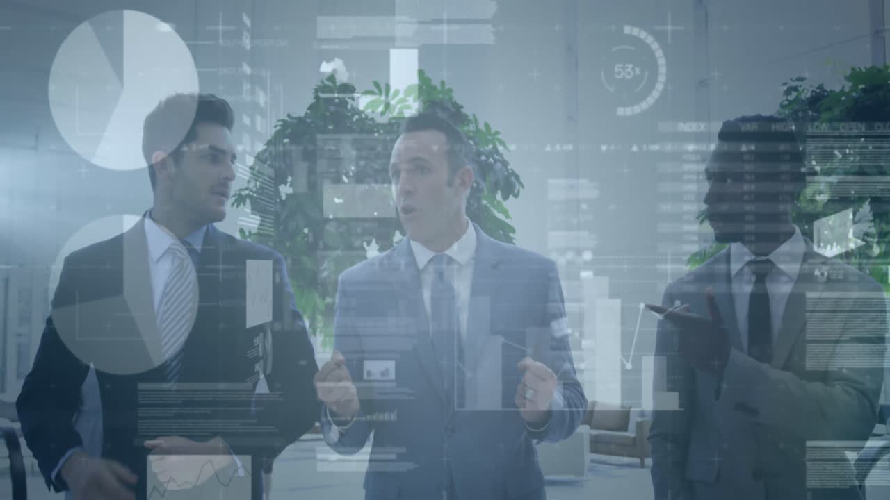 ビジネスマンに対する統計処理のアニメーション