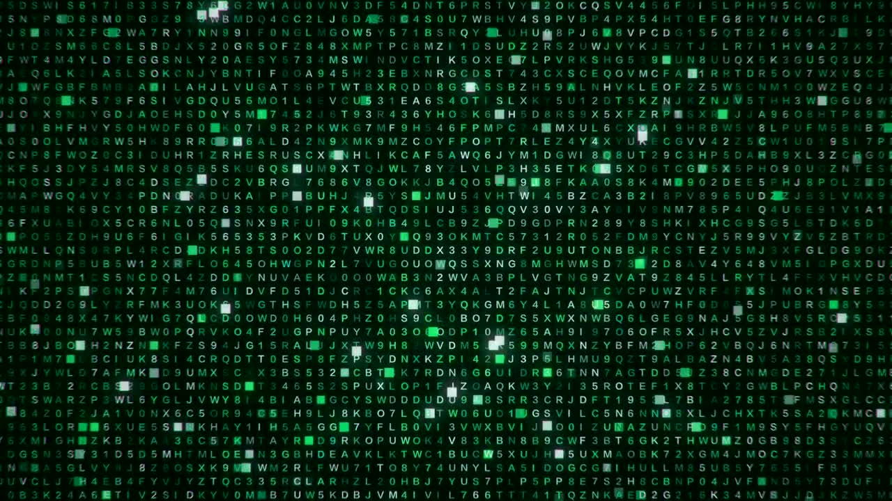 pantalla azul de código binario pantalla, 4k vídeo de renderización en 3d (4096x2160)