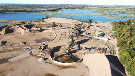 Drone-high-Pov-Tarmac-quarry-Collingham,-Newark-on-Trent-UK