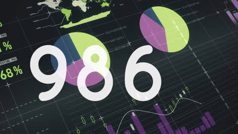 animation of numbers changing over statistics and data processing