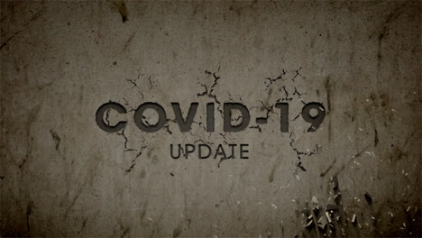 covid-19 update animation exploding wall with crumbling text being revealed