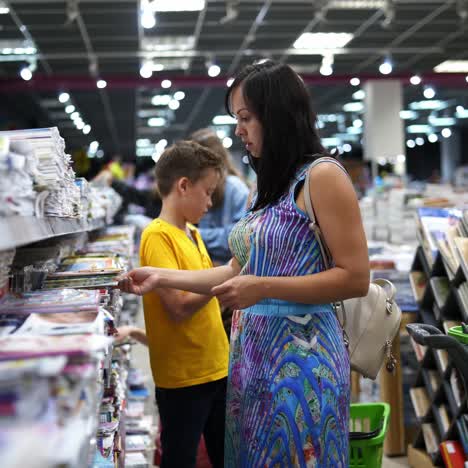 school supplies in supermarket