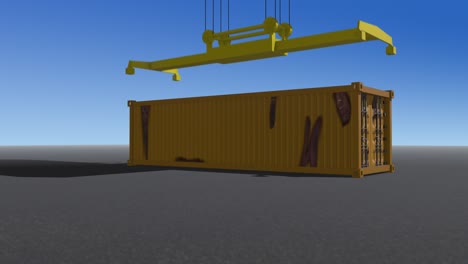bucle de contenedor de transporte anaranjado oxidado