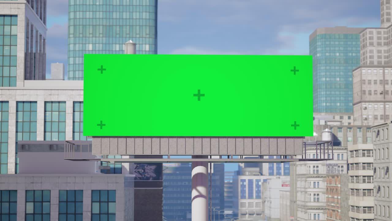 Green Screen Billboard in a Cityscape