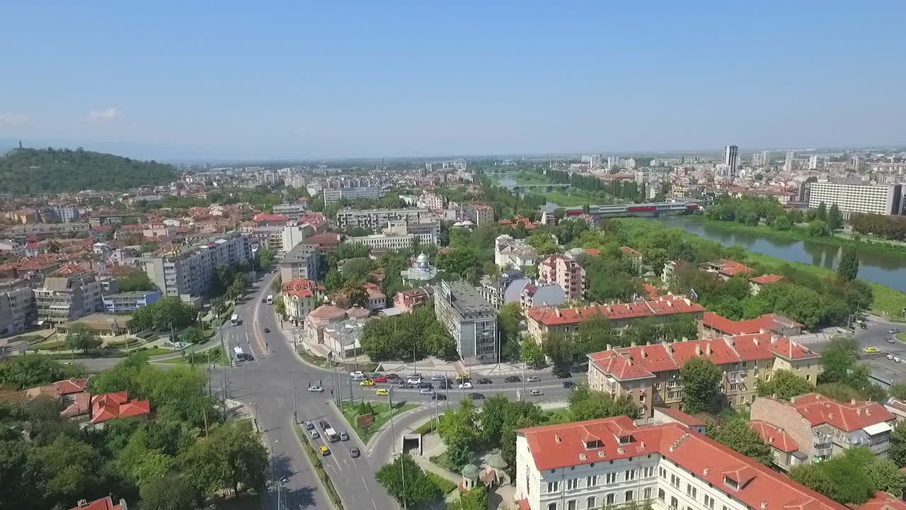 la vista alta de la ciudad de plovdiv, bulgaria