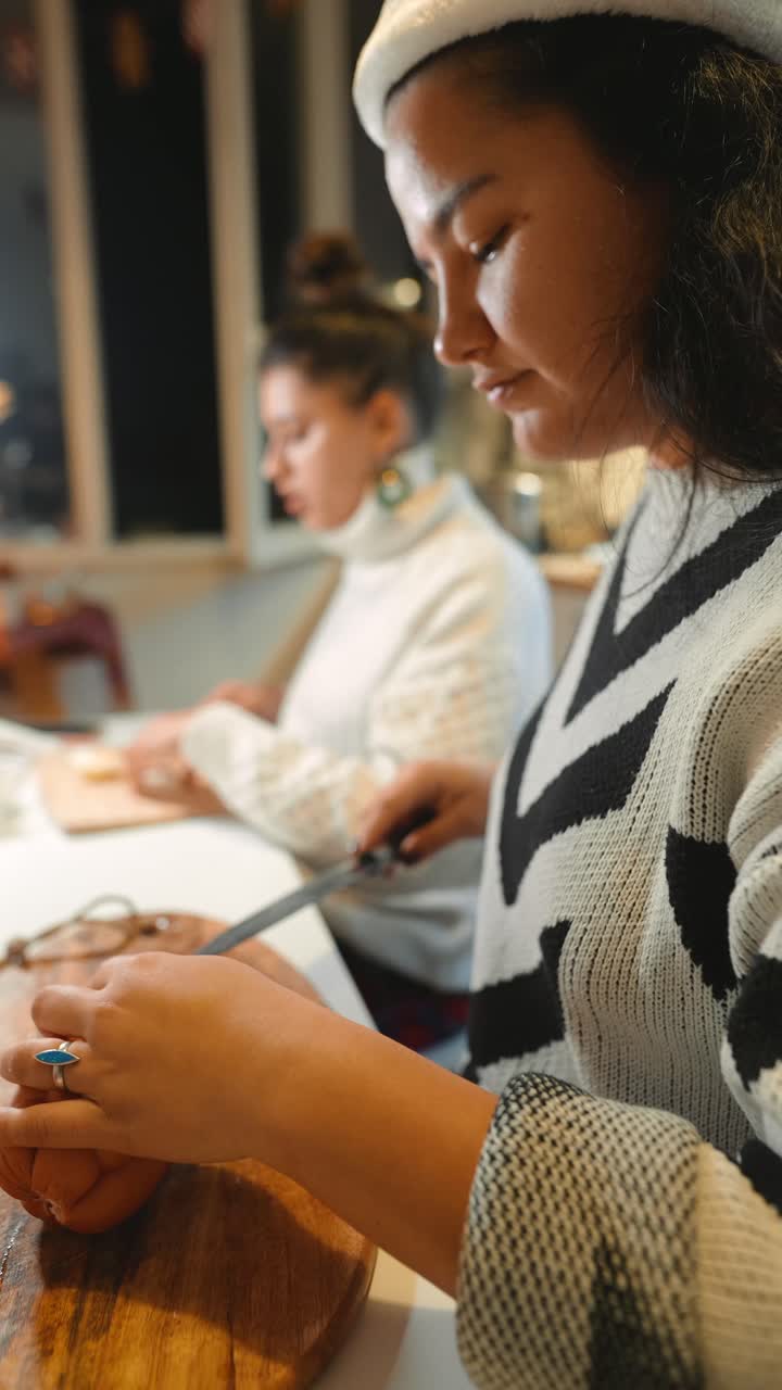 Women preparing food for Christmas