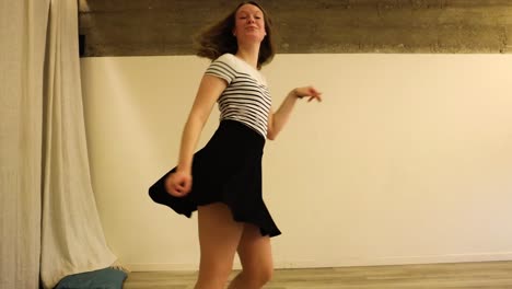 slow motion talented teenage female dancer dancing