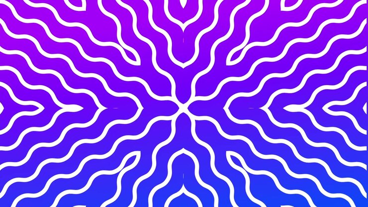 Motivo animato a linee ondulate su sfondo sfumato viola e blu