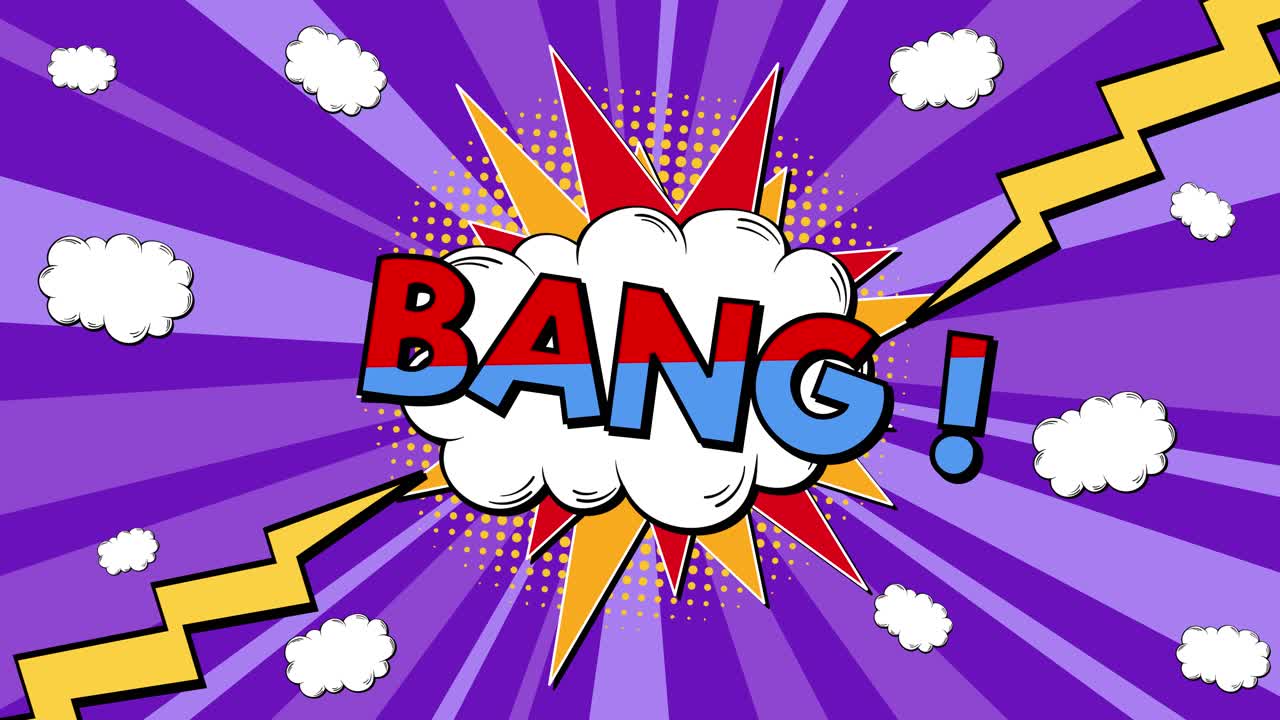 explosión de estilo cómico con efecto de texto dinámico