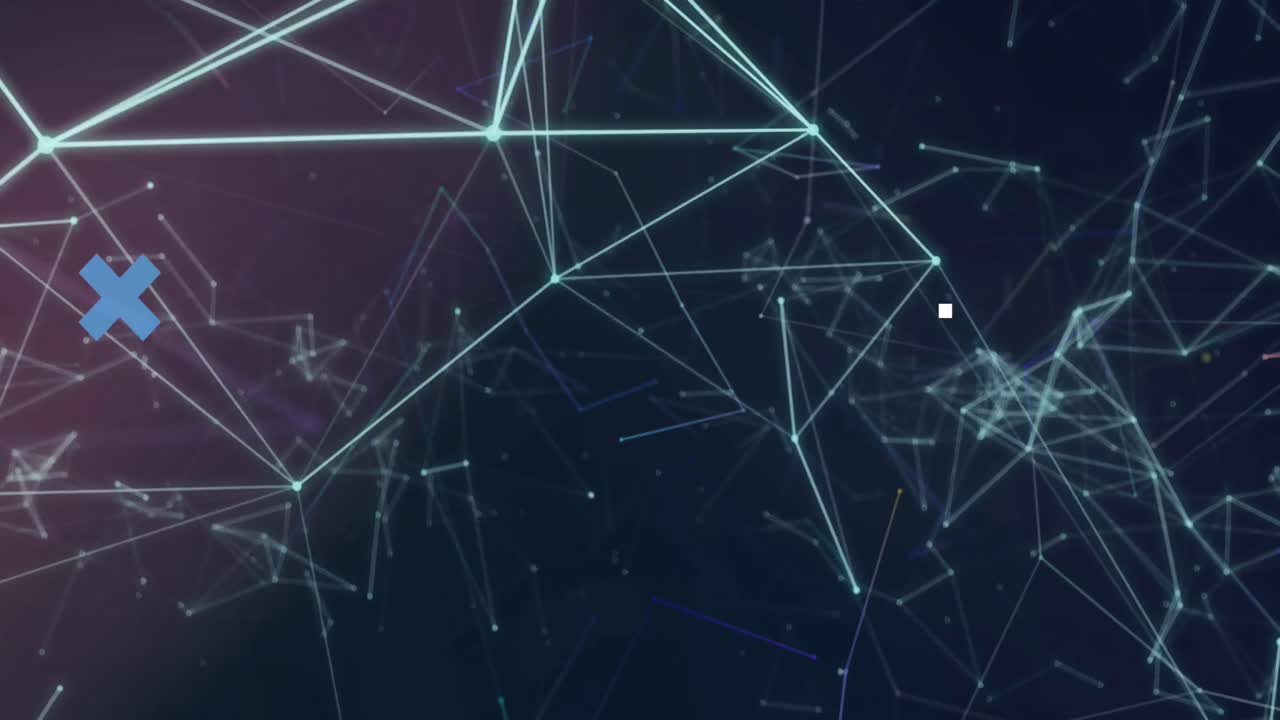 Animation of network of connections on black background