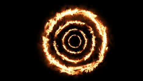 abstract ring of fire on black background.