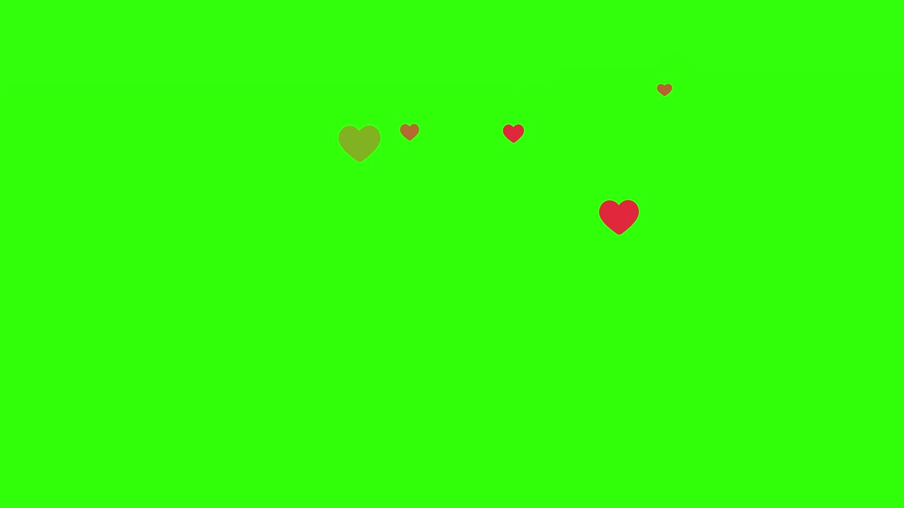 소셜 미디어를 위해 녹색 스크린에 애니메이션 심장 4k 비디오