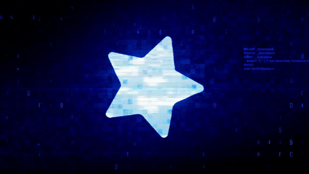 별 기호 디지털 픽셀 노이즈 오류 애니메이션