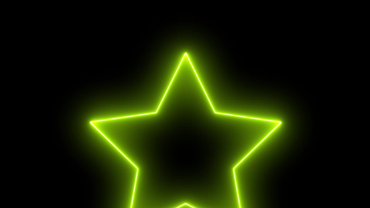 Gul stjerne neonglødende animationsgrafik