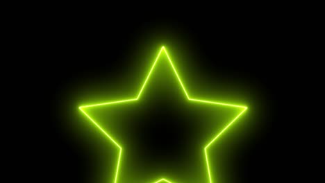 estrella de neón amarilla brillante animación gráficos de movimiento