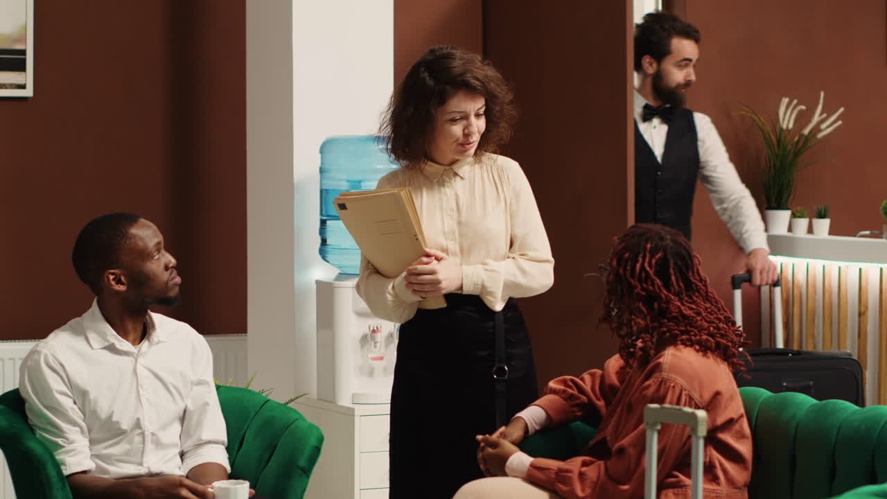 Hospitality manager upselling tourists