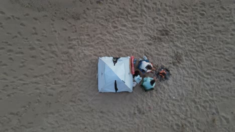 camping tent aerial drone