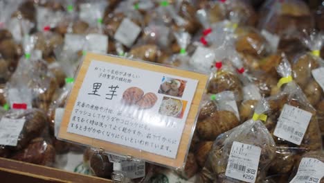 Japanese &quot;Taro&quot; Yams on sale at rural Farmers Market