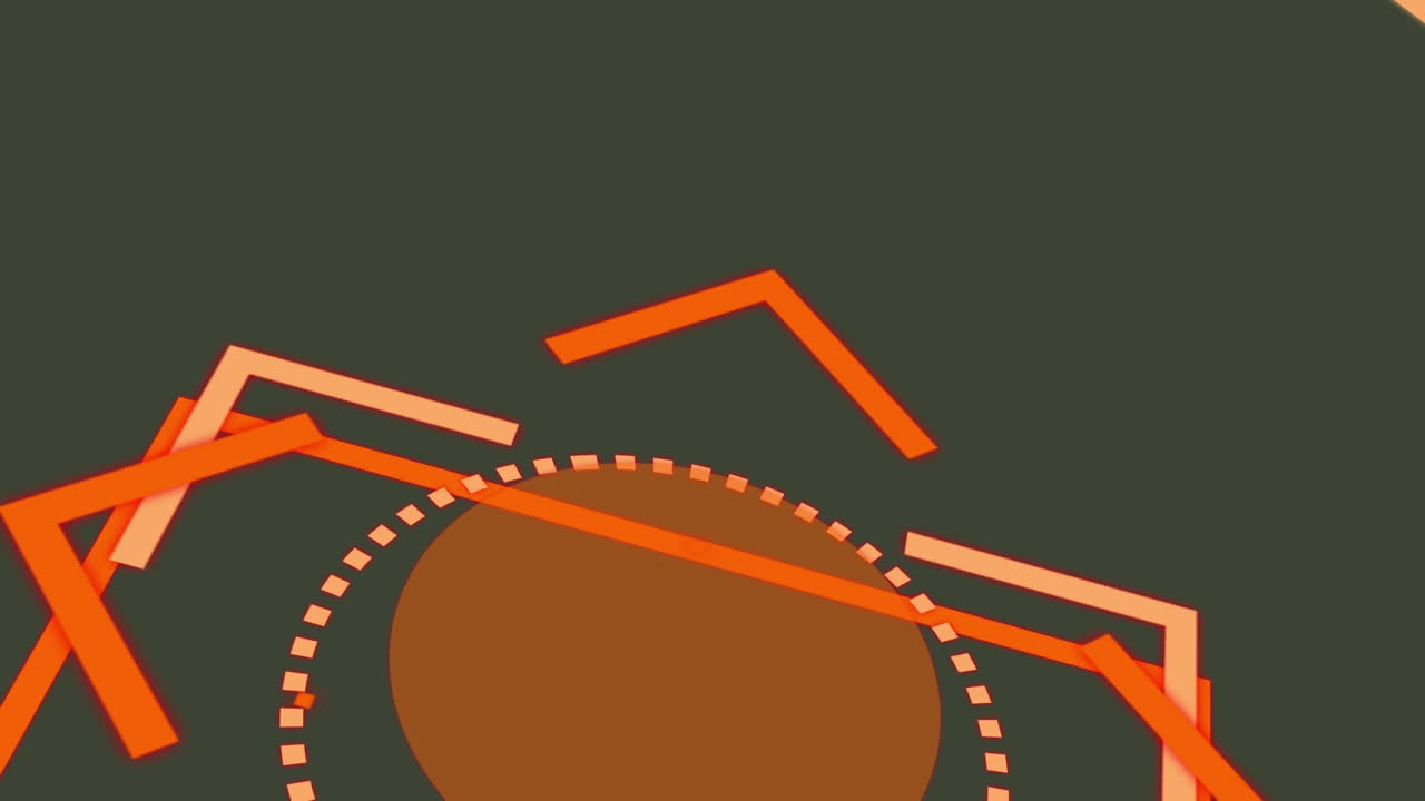 어두운 녹색 배경에서 움직이는 색상의 선과 모양