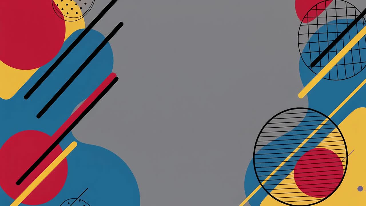 Dynamic Abstract Geometric Shapes Animation in Memphis Style