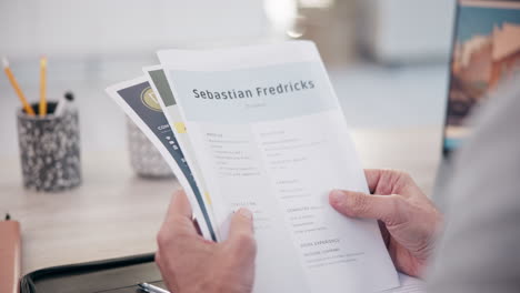 reviewing resumes for job applications