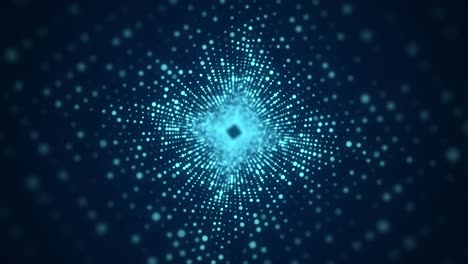 abstract 3d portal. tunnel or wormhole. digital background with connected blue dots. 3d rendering.