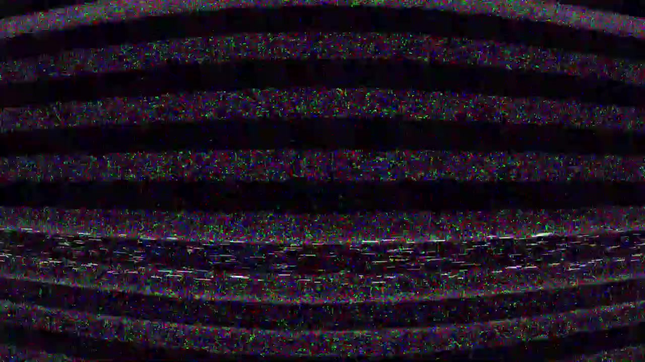 Disturbo televisivo retrò con rumore sfarfallante e linee di scansione.