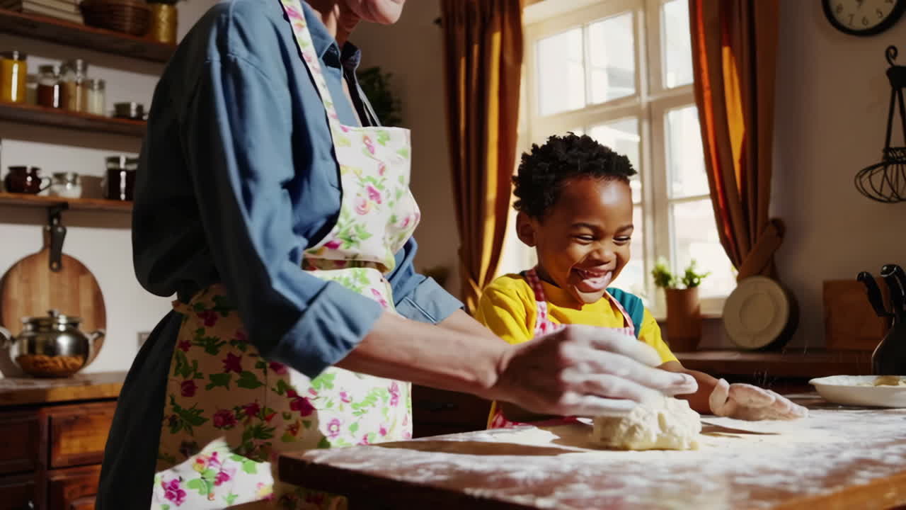 Grandmother and Grandchild Baking Together