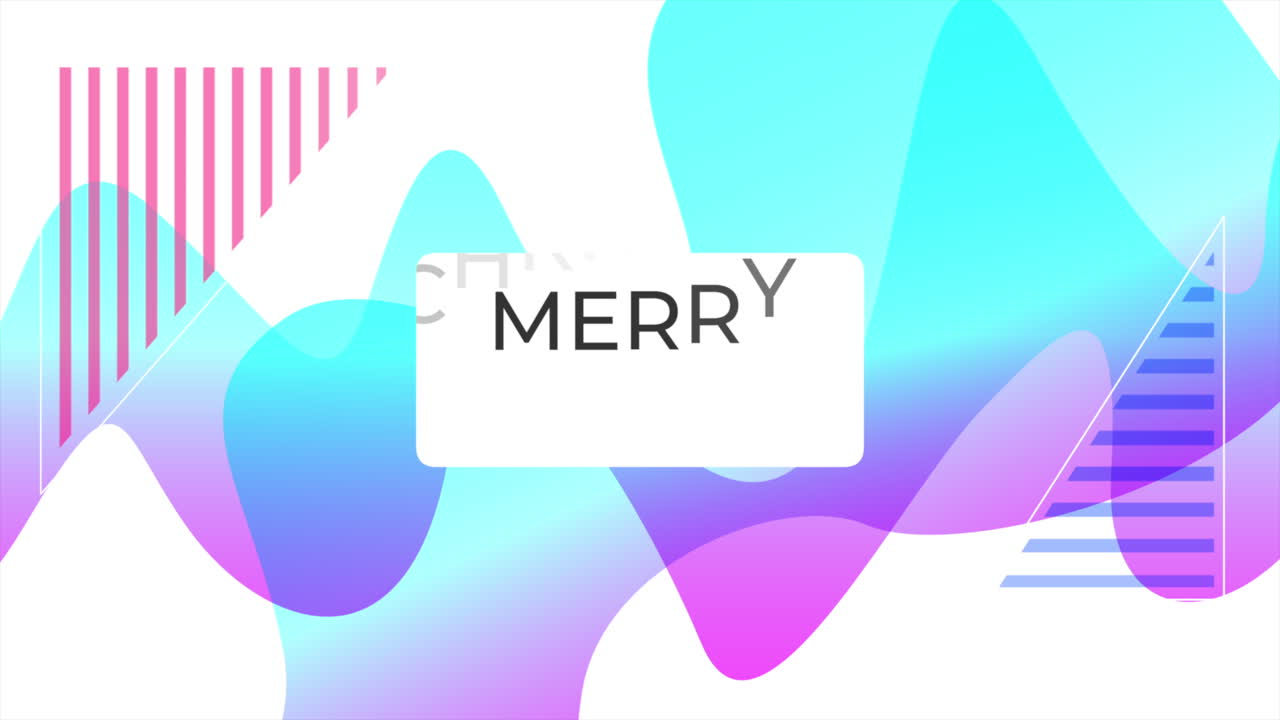 Merry Christmas with Memphis abstract geometric shapes