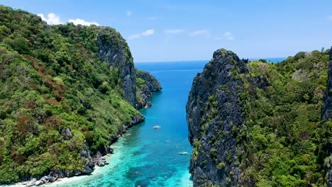 plano general aéreo de la isla shimizu e inatula en el nido, palawan, filipinas