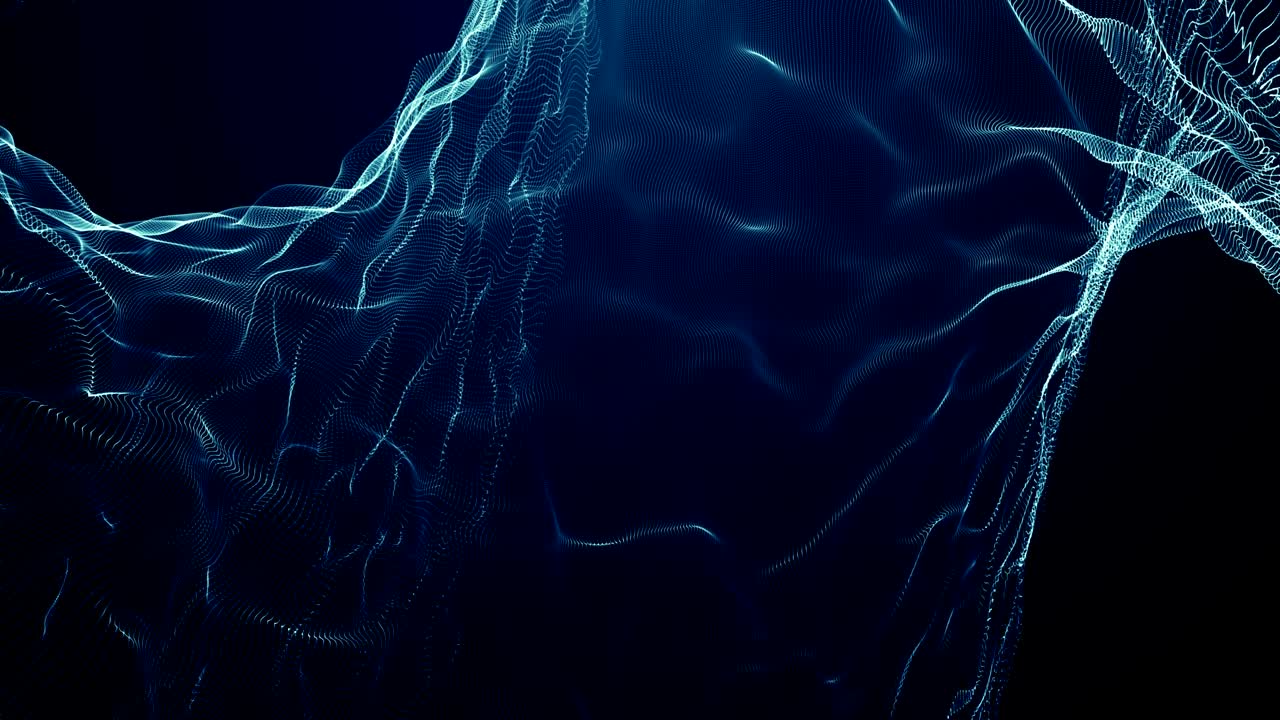 partículas de polvo azul abstracto luz bokeh títulos de movimiento bucle de fondo cinematográfico