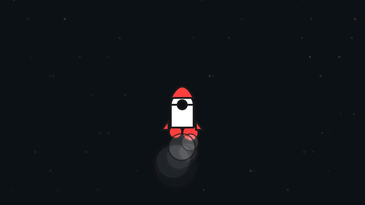 Animated Rocket Ship Flying Through Deep Space