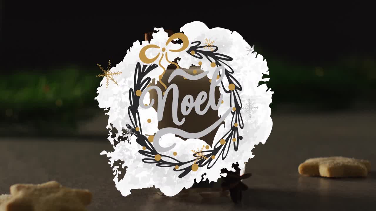 Animation of christmas greetings text over christmas decorations